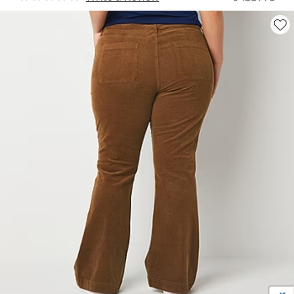 New plus sz 30 30W A.n.a high rise brown corduroy flare - Picture 2 of 4